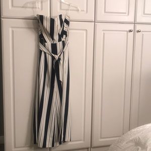 Cropped Stripe Jumpsuit